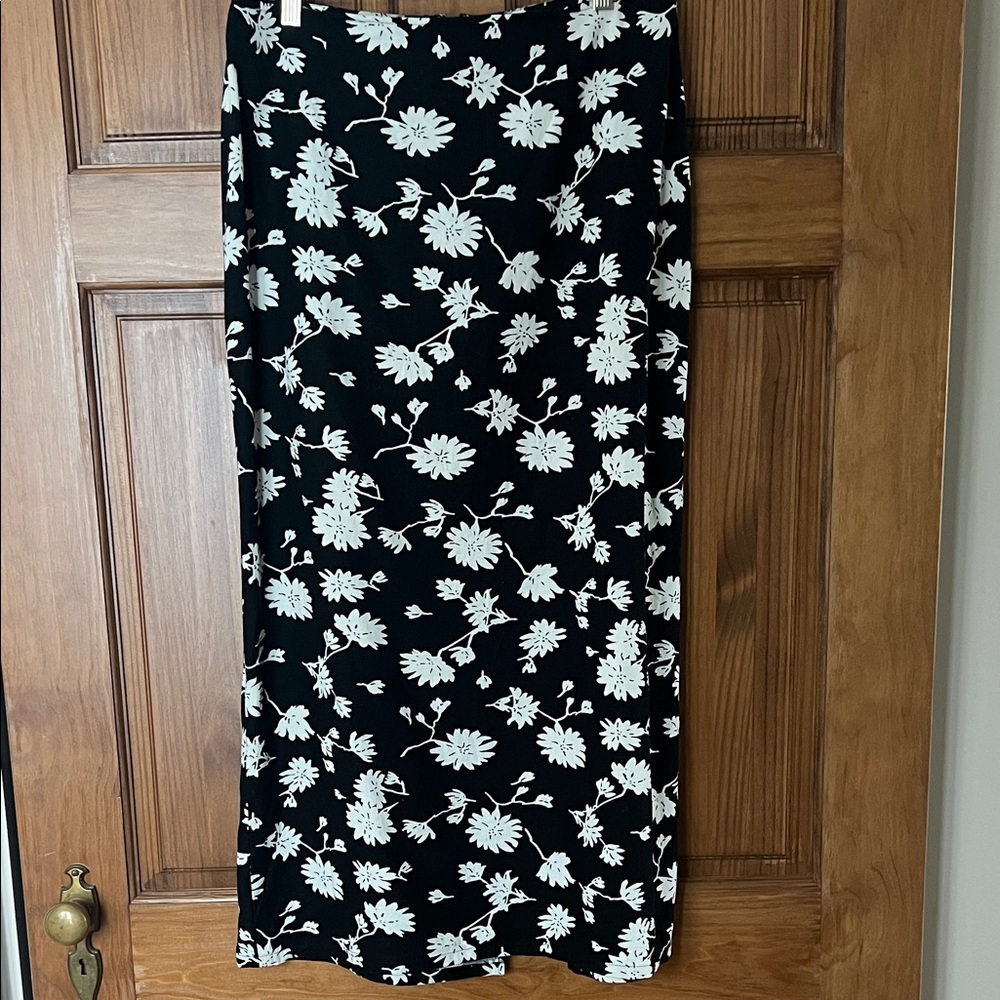 Floral Black and White Women's Skirt